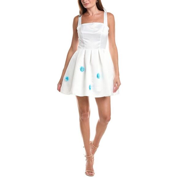 Rene Ruiz Dresses & Skirts - Rene Ruiz Womens Square Neck A-Line Faille Dress, White